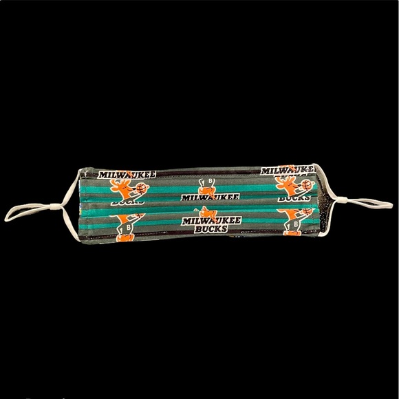 🦌Milwaukee Bucks Fitted Face Mask w/Filter Pocket - Picture 2 of 3